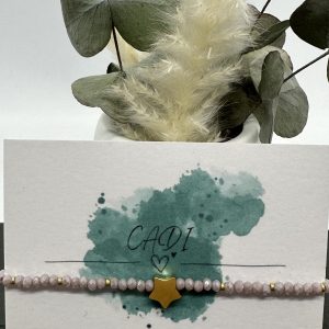 CADI Armband Glasschliffperlen Stern lila, handgemacht in Klagenfurt, Crystal Charm