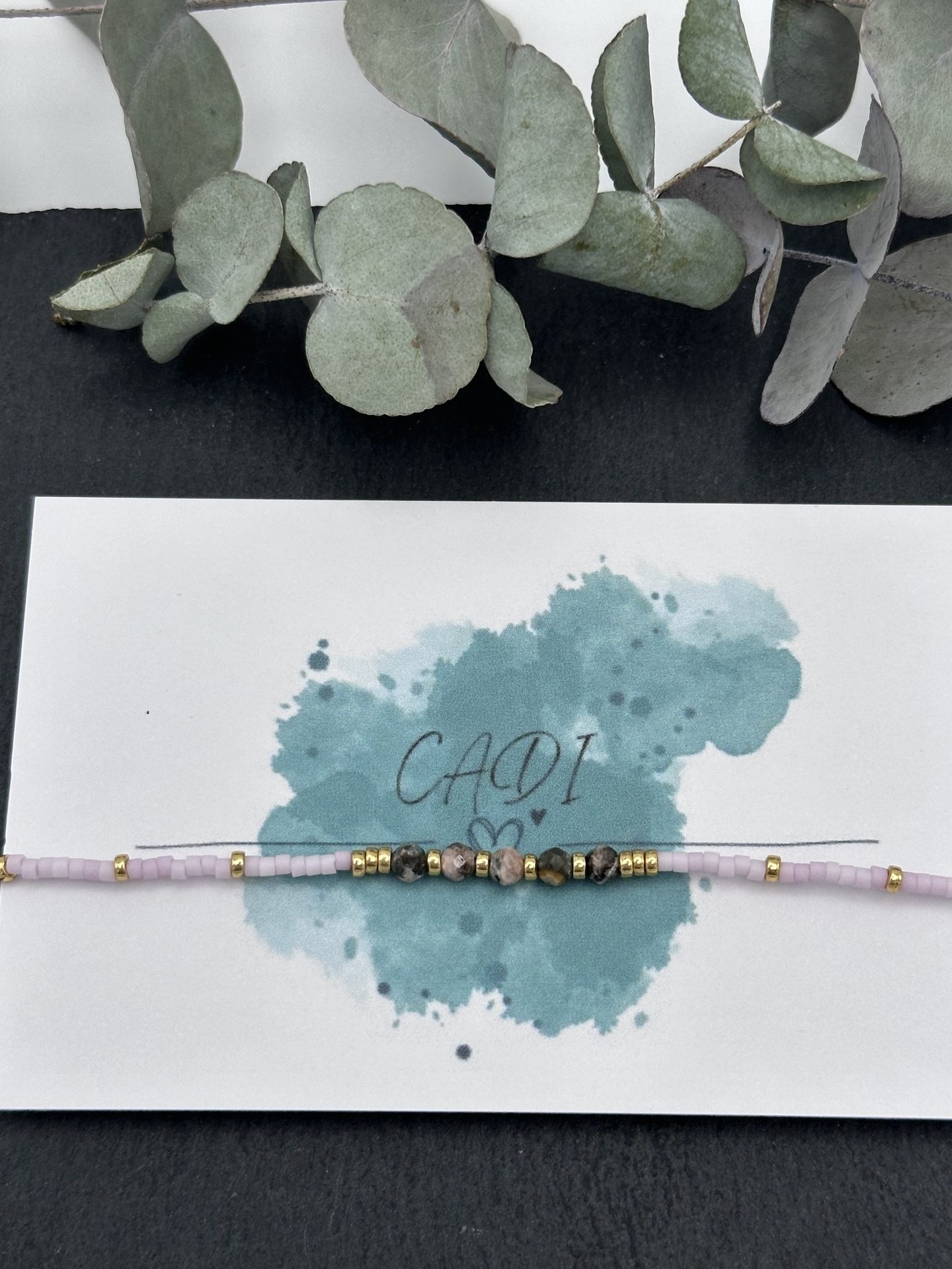 Armband Cadi Edelstein Rhodochrosit, handgemacht in Klagenfurt, Lovely Gem