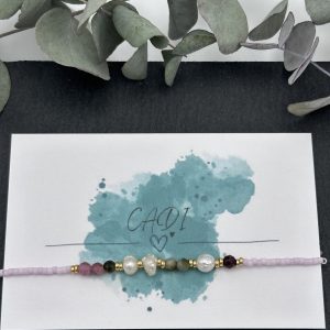 CADI Armband Myiuki Süßwasserperlen Edelsteine Turmalin, handgemacht in Klagenfurt von CADI, Oceania Gem