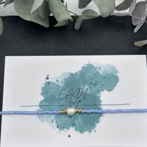 Armband CADI Miyuki Perlen Süßwasserperlen hellblau, handgemacht in Kärnten, Oceania