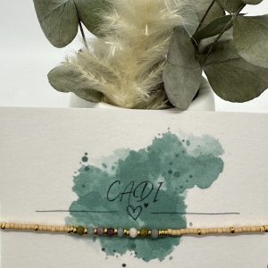 CADI Glasschliffperlen Armband beige bunt Miyuki Spacer Beads, handmade with love, Sparkle