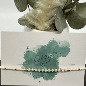 CADI Armband Miyuki Glasschliff Spacer weiß, Sparkle