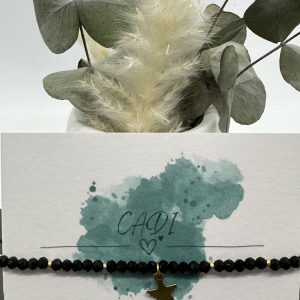 CADI Armband Glasschliffperlen gold Stern, Crystal Charm