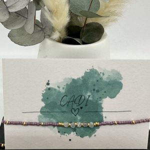 CADI Armband Miyuki lila Spacer gold Edelstein Mondstein, Lovely Gem
