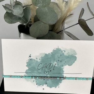 CADI Armband Miyuki Palladium türkis, Handarbeit aus Kärnten, Everglow