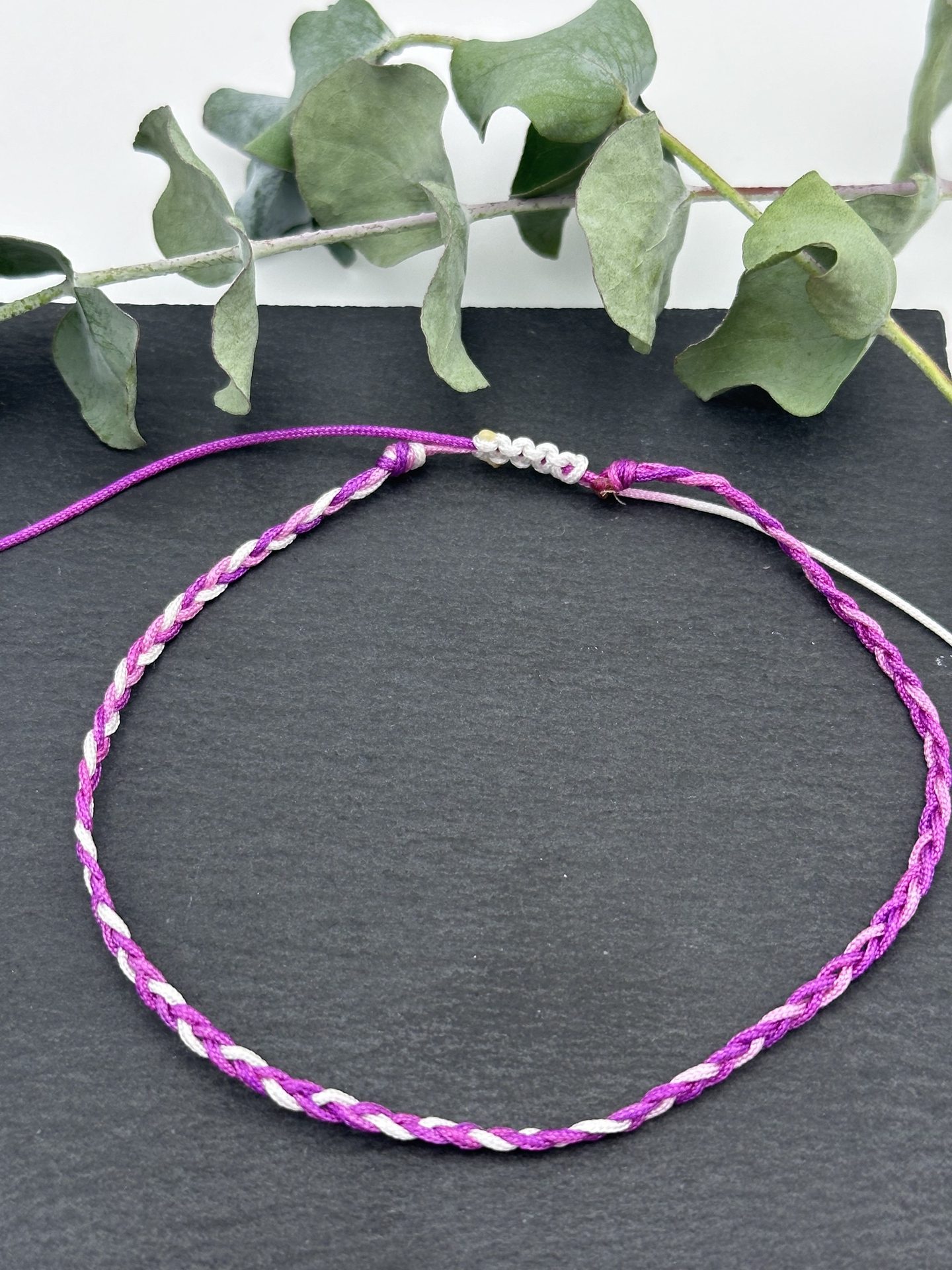 CADI FUßband Nylon gelfochten, violett, Handarbeit aus Kärnten, Summer Brezze