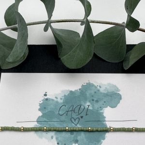 Armband Cadi Miyuki Spacer gold pistazie, handgemacht in Klagenfurt, Everglow Spacer
