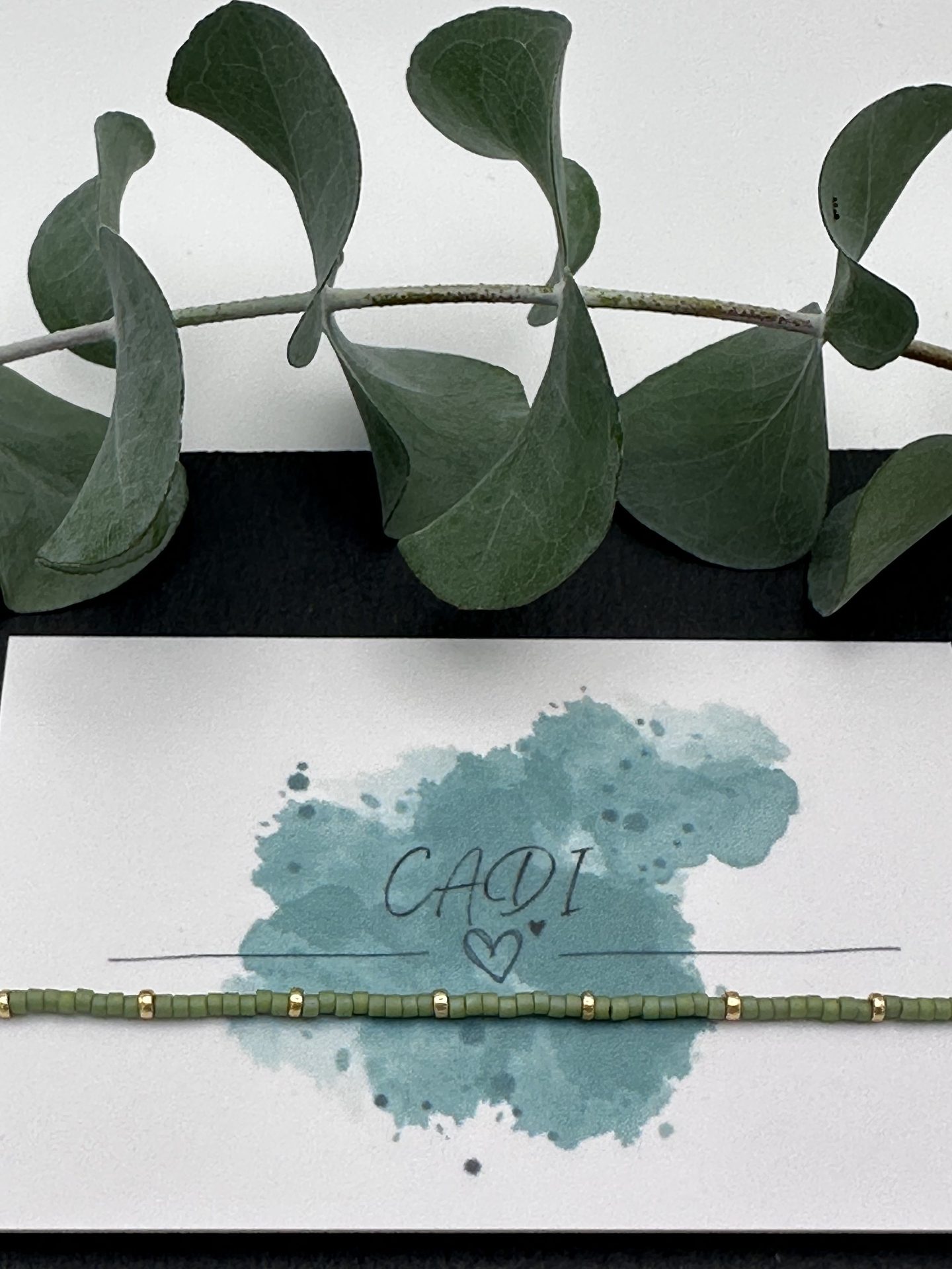 Armband Cadi Miyuki Spacer gold pistazie, handgemacht in Klagenfurt, Everglow Spacer