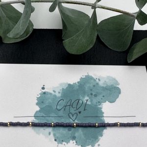 Armband Cadi Miyuki Spacer gold blauviolett, handgemacht in Klagenfurt, Everglow Spacer