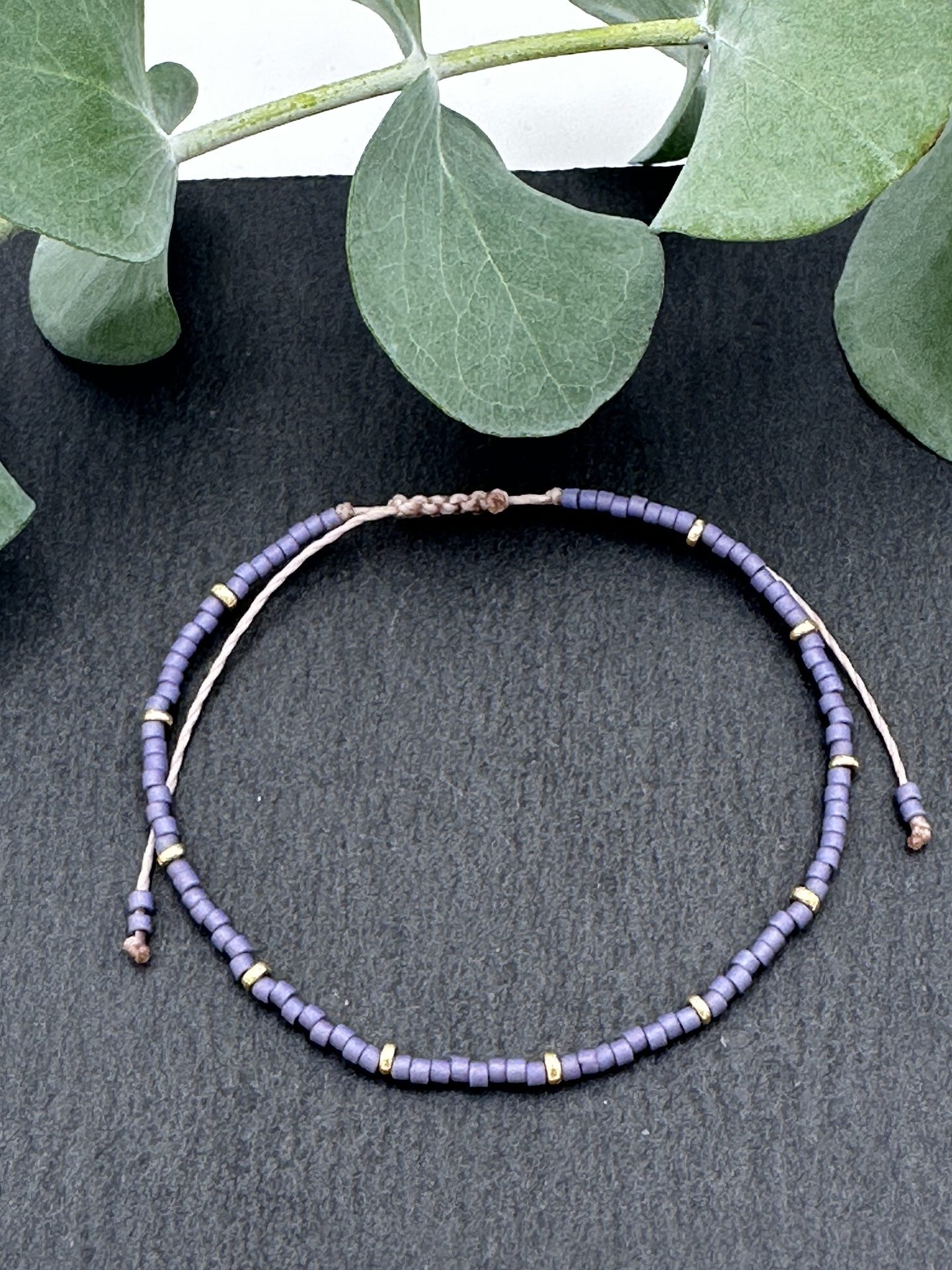Armband Cadi Miyuki Spacer gold blauviolett, Kärntner Handarbeit