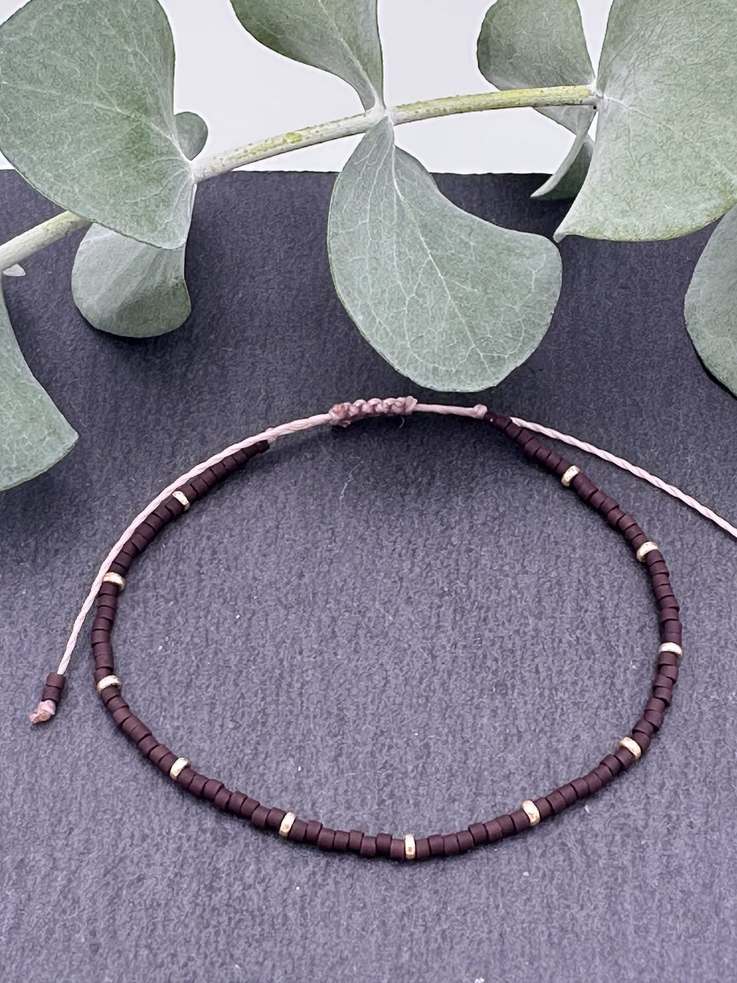 Armband Cadi Miyuki Spacer braun gold, handgemacht in Klagenfurt