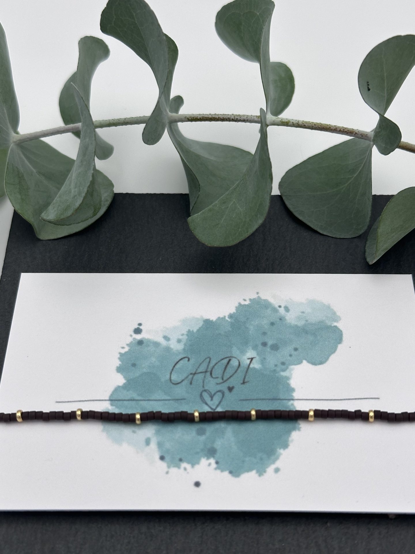 Armband Cadi Miyuki Spacer braun, handgemacht in Klagenfurt, Everglow Spacer