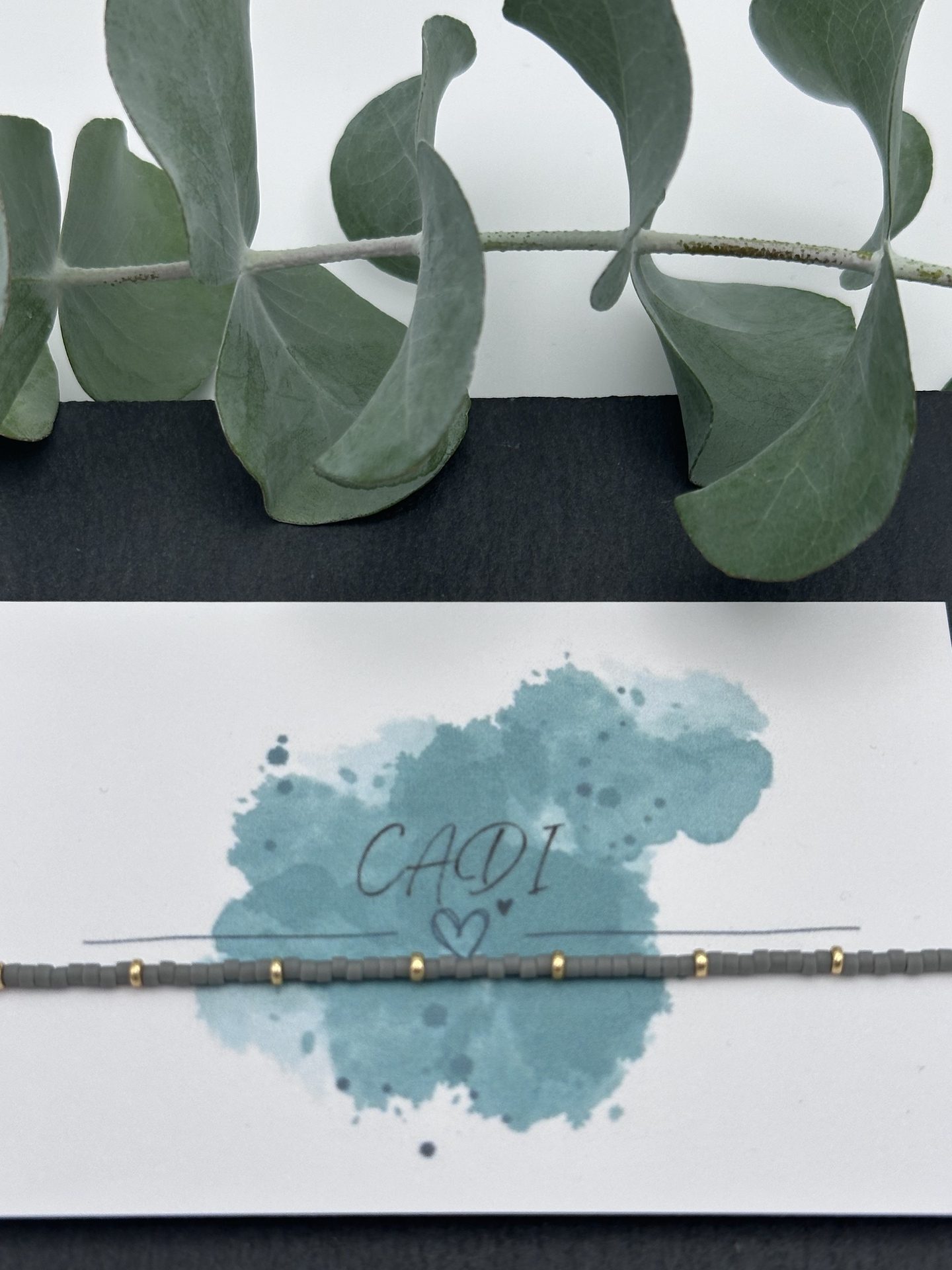 Armband CADI Miyuki Spacer Beads mittelgrau, Handarbeit aus Klagenfurt, Everglow Spacer