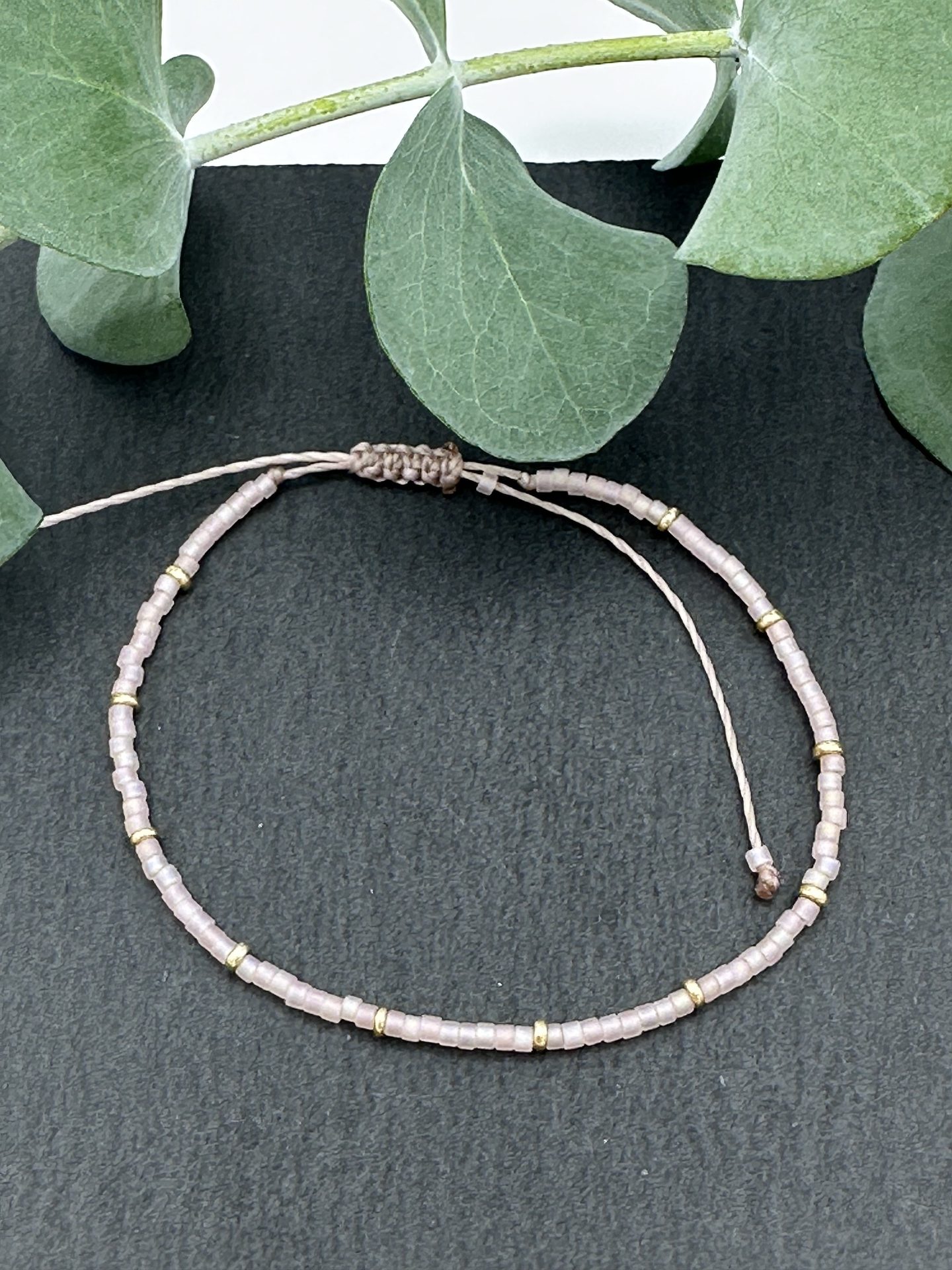 Miyuki Armband Spacer Beads, handgemacht in Klagenfurt, transparent rosa