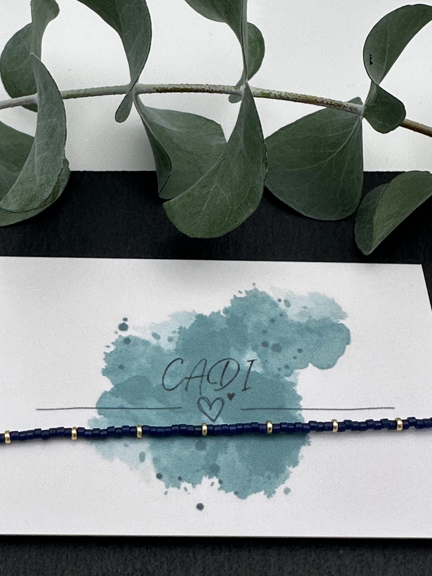 Armband Cadi Miyuki Spacer gold königsblau, handgemacht in Klagenfurt am Wörthersee, Everglow Spacer