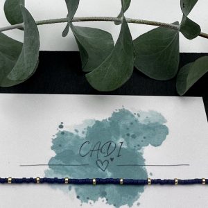 Armband Cadi Miyuki Spacer gold mattblau königsblau, handgemacht in Klagenfurt, Everglow Spacer