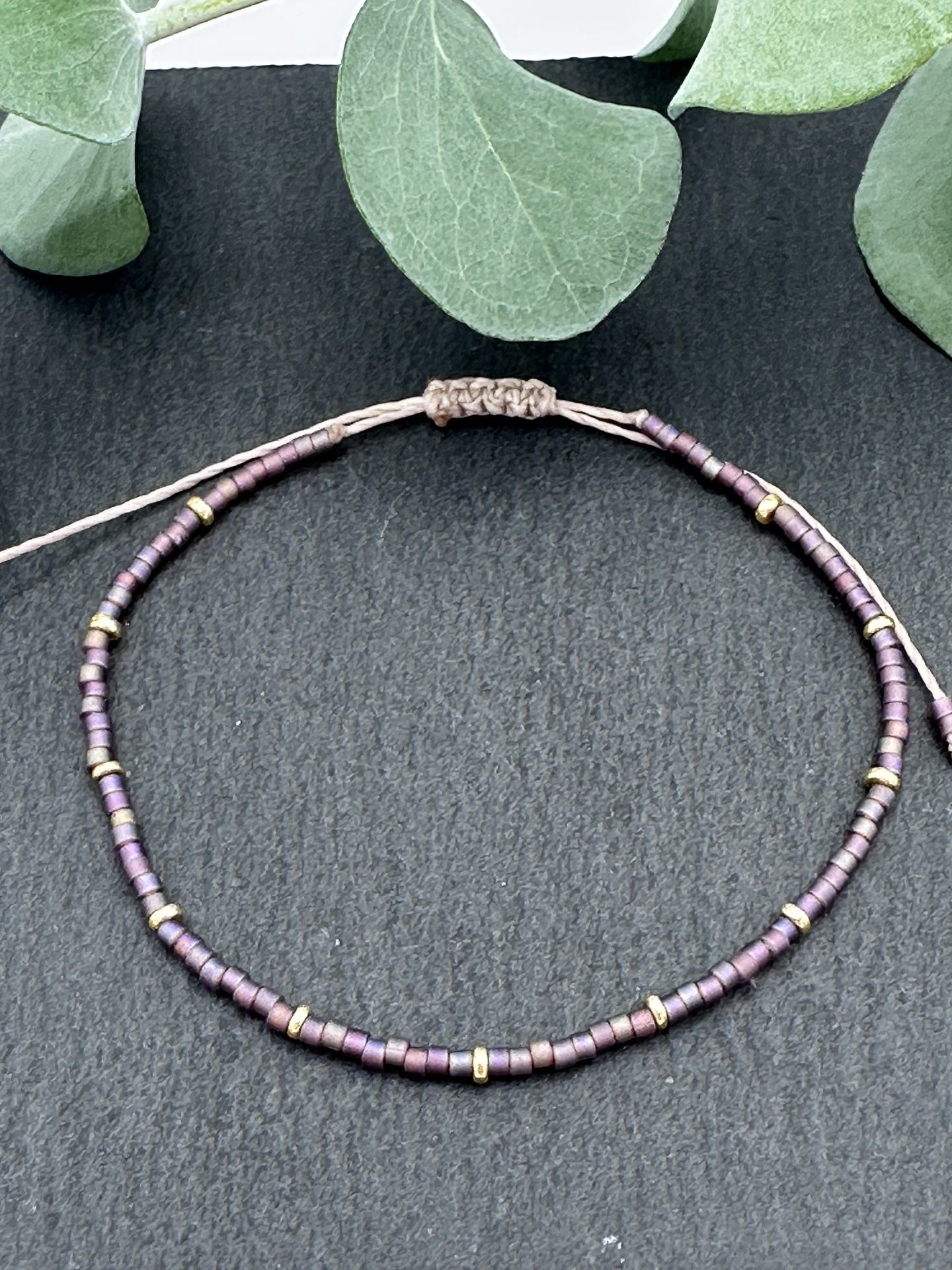 Armband Cadi Miyuki Spacer mauve gold