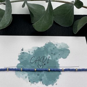 Armband Cadi Miyuki Spacer mittelblau gold, handgemacht in Klagenfurt am Wörthersee, Everglow Spacer