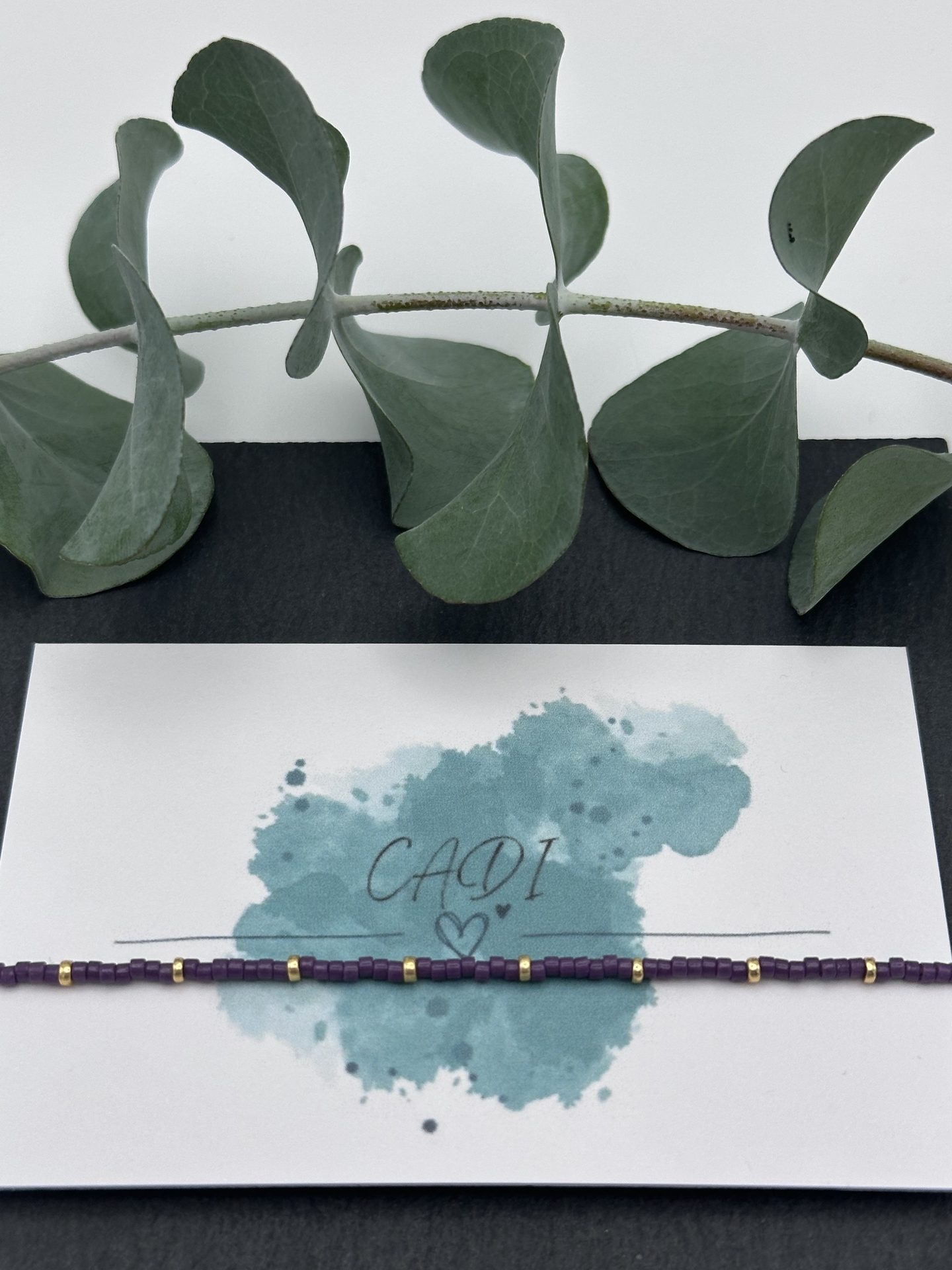 Armband Cadi Miyuki Spacer gold pflaume, handgemacht in Klagenfurt, Everglow Spacer