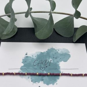 Armband Cadi Miyuki Spacer gold rotviolett, handgemacht in Klagenfurt, Everglow Spacer