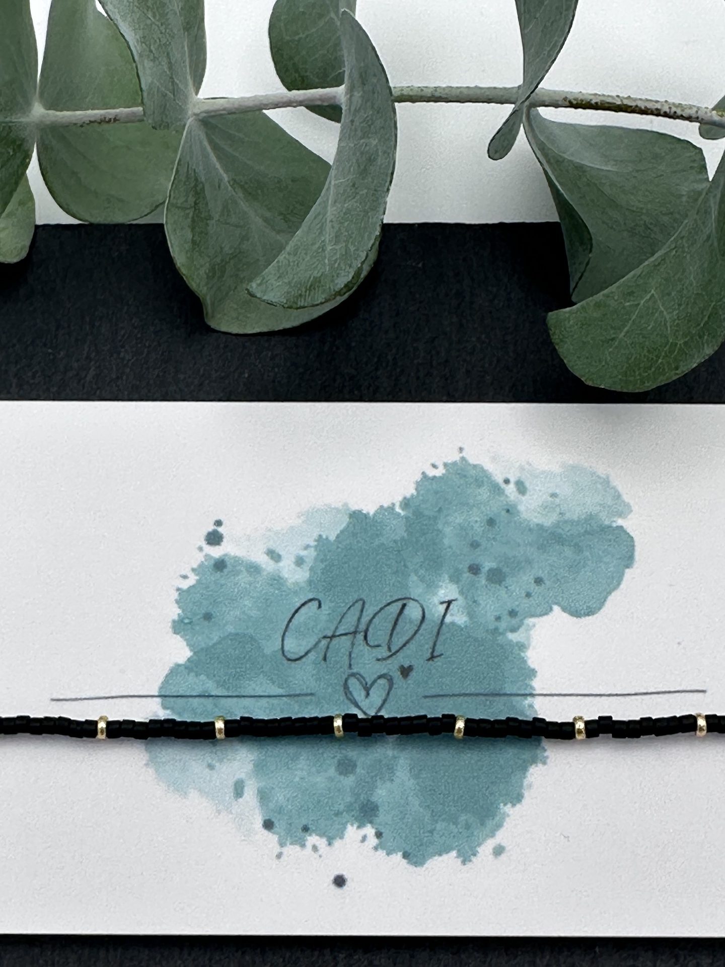 Armband CADI Miyuki Spacer gold schwarz, handgemacht in Klagenfurt, Everglow Spacer