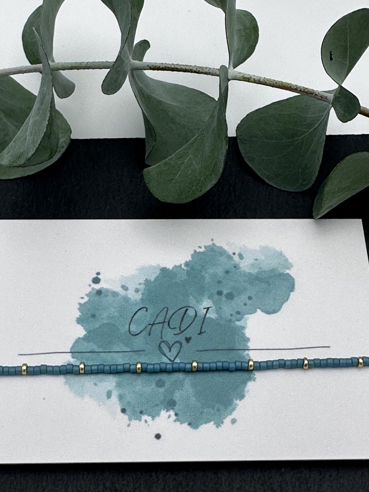 Armband CADI Miyuki Spacer Beads gold türkis, Everglow Spacer