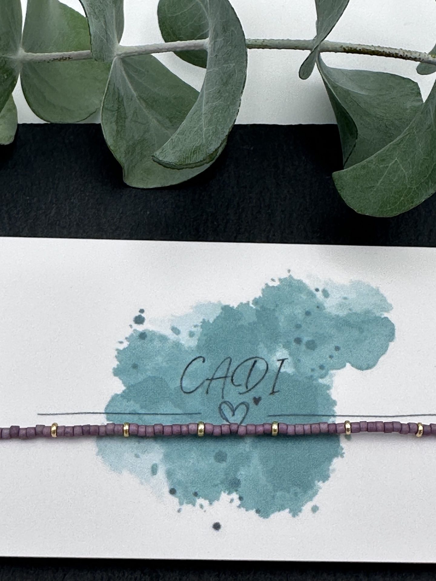 Armband Cadi Miyuki Spacer gold violett, handgemacht in Klagenfurt, Everglow Spacer