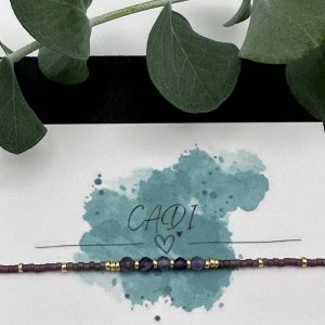 Armband CADI Miyuki Edelstein Amethyst, gold, mauve, handgemacht in Klagenfurt, Lovely Gem