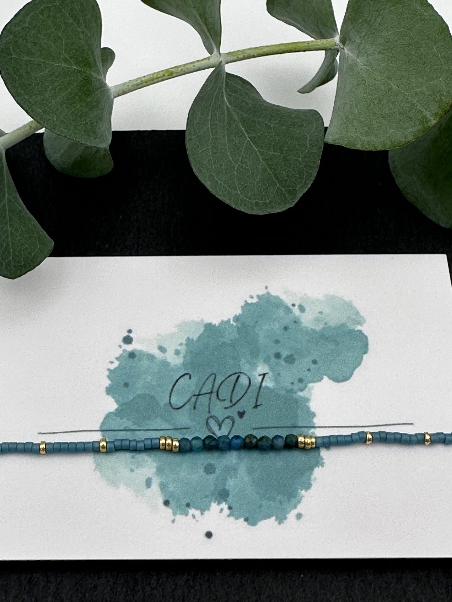 Armband Cadi Miyuki Edelsteine Apatit, türkis gold, Lovely Gem