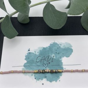 Armband Cadi Miyuki gold Edelstein Rhodochrosit, Handarbeit aus Klagenfurt, Lovely Gem