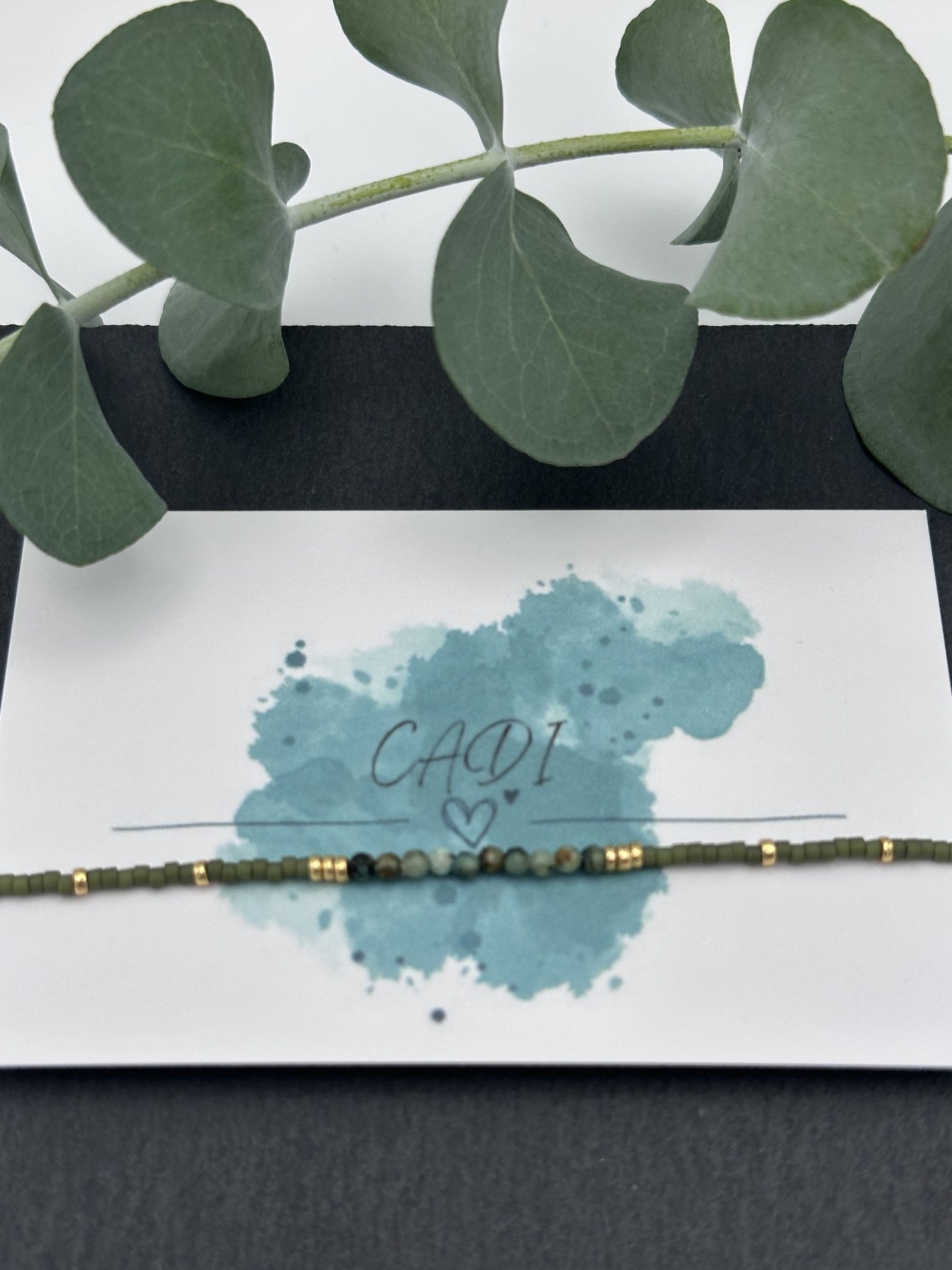 Armband CADI Miyuki Edelsteine, afrikanische Jade, Lovely Gem