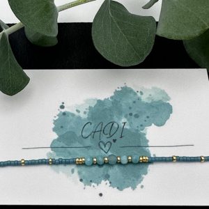 Armband CADI Miyuki gold Edelsteine blauer Chalcedon, Lovely Gem