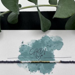 buntes Armband Miyuki gold blauviolett weiß, Cadi, Handarbeit aus Kärnten, Triple Glow