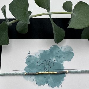 Armband Cadi Miyuki gold mint grau, Triple Glow