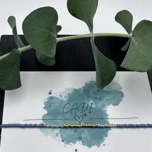 Armband Cadi Miyuki gold himmelblau grau, handgemacht in Klagenfurt Triple Glow