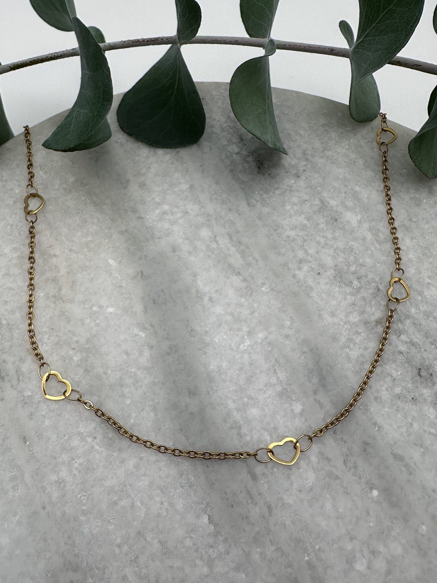 Kette Edelstahl Herzen klein, auri