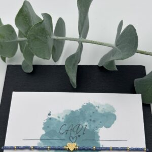 CADI Armband Miyuki gold Herz Edelstahl blau