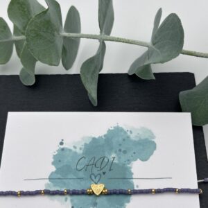 CADI Armband Miyuki gold Herz Edelstahl