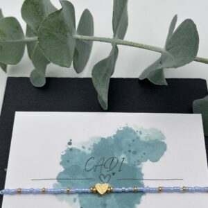 CADI Armband Miyuki hellblau gold, handgemacht in Kärnten