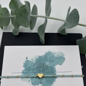 CADI Armband Miyuki Edelstahl Herz mint