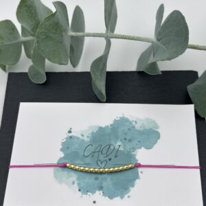 Handgemachtes Nylonarmband mit Edelstahl Tube in gold, perfektes Geschenk