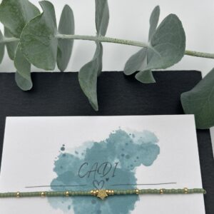 CADI Armband Stern Edelstahl gold grün