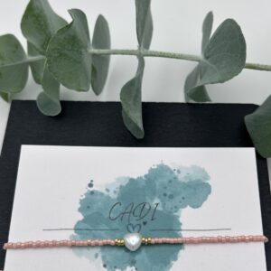 CADI Armband Endless Summer Miyuki Herz weiß pfirsich