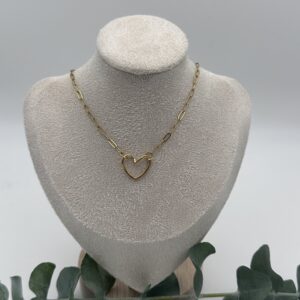 Cadi Halskette Open Heart, Edelstahl vergoldet, Handgemacht in Klagenfurt