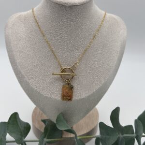 Edelstahlt Halskette Golden Power, Handarbeit aus Klagenfurt,